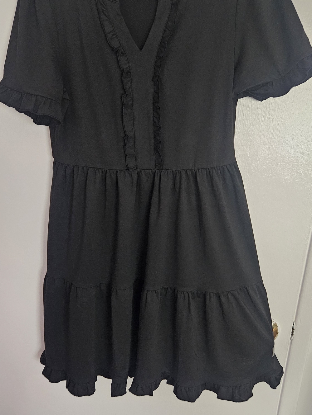 Womens Little Black Dress!  Ruffle Detailed Tiered Dress